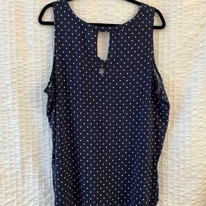 Sleeveless polka dot blouse